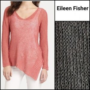 EILEEN FISHER Mesh Asymetrical Sweater!